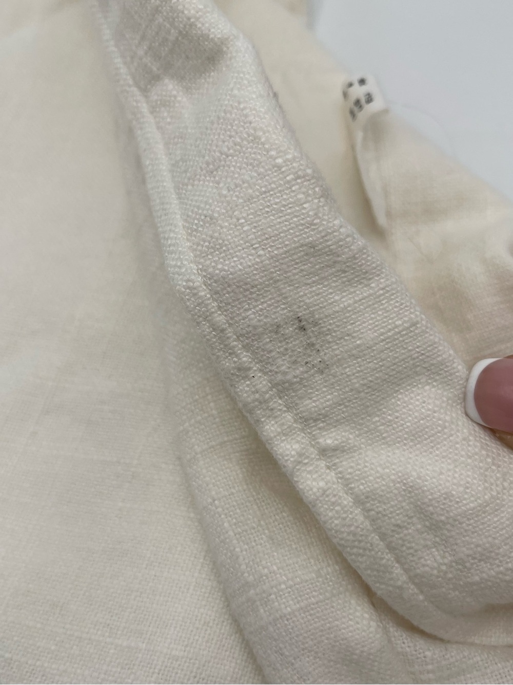 Anthropologie Linen Blend Open Front Blazer Tulip Hem Back Jacket Cream Size 6 - Picture 16 of 16